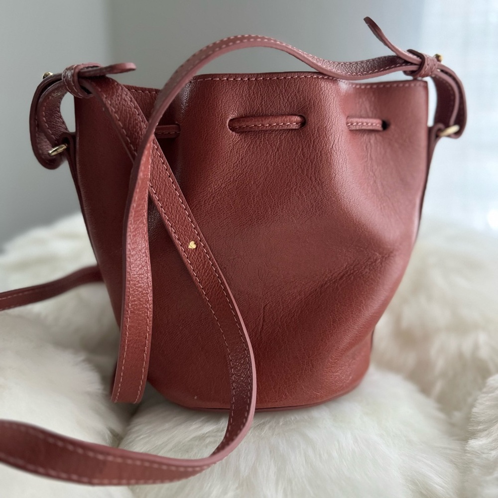 Sezane Micro Farrow Bucket Bag in Vintage Blush - Picture 2 of 5
